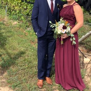 Revelry Bridesmaids Dress - Brooklyn Chiffon Dress Merlot